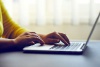 Woman working on a laptop
