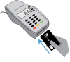Image of inserting a chip-enabled card into a terminal